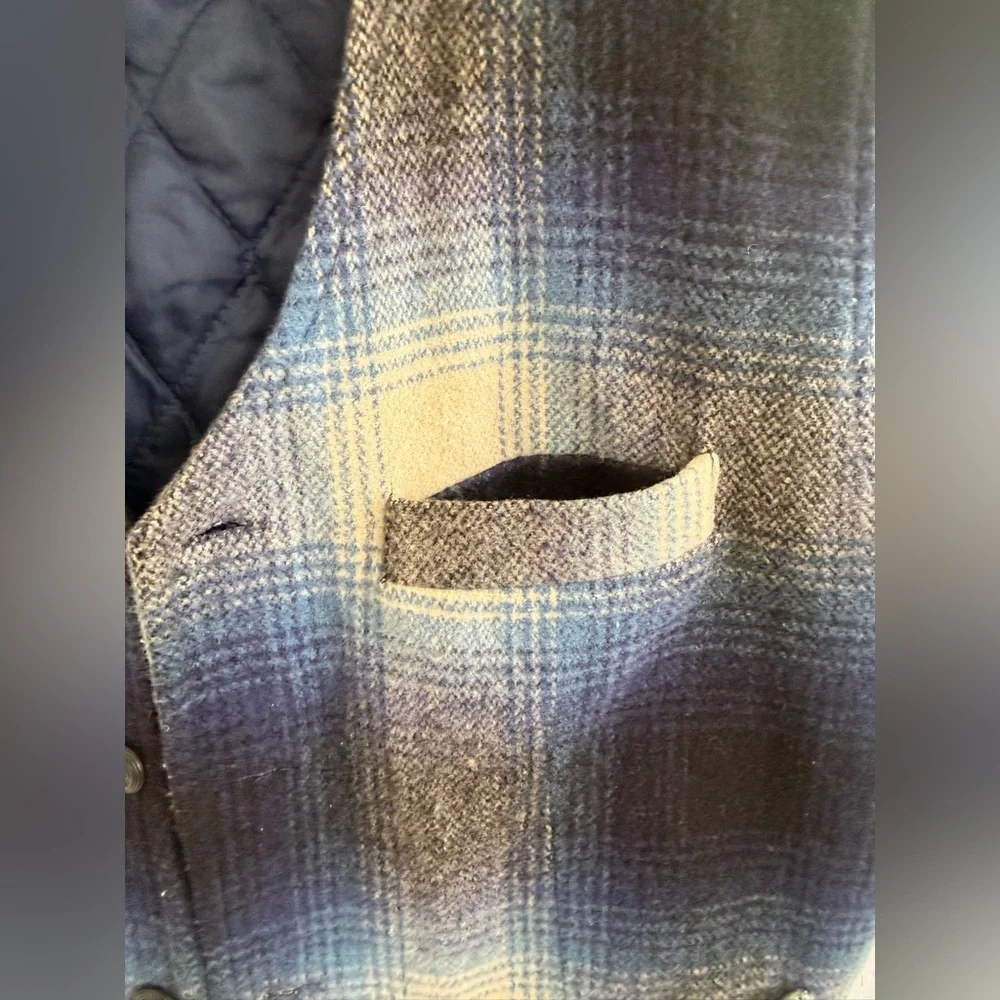 Vintage 90s Generra Reserve Wool Blend Blue & White Plaid Gorpcore Grunge Vest